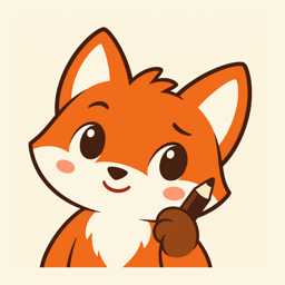 PromptMaster’s orange fox holding a pencil